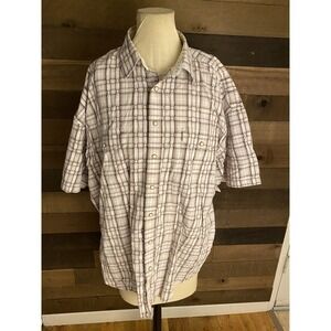 panhandle‎ slim Shirt mens xl short sleeve button snap Summer Casual Plaid
